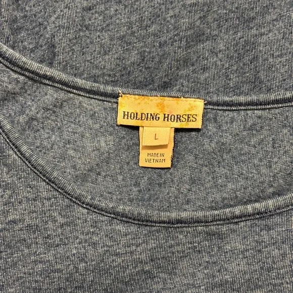 Anthropologie HOLDING HORSES Twist Front Dress Blue Size L - Picture 9 of 13